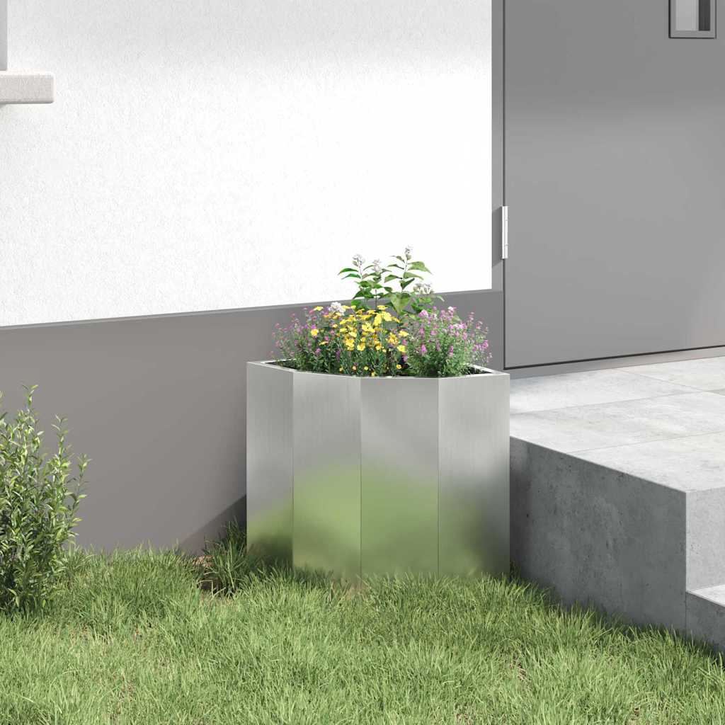 Hjørne Plantekasse Sølv 30 x 30 x 35 cm Galvaniseret stål