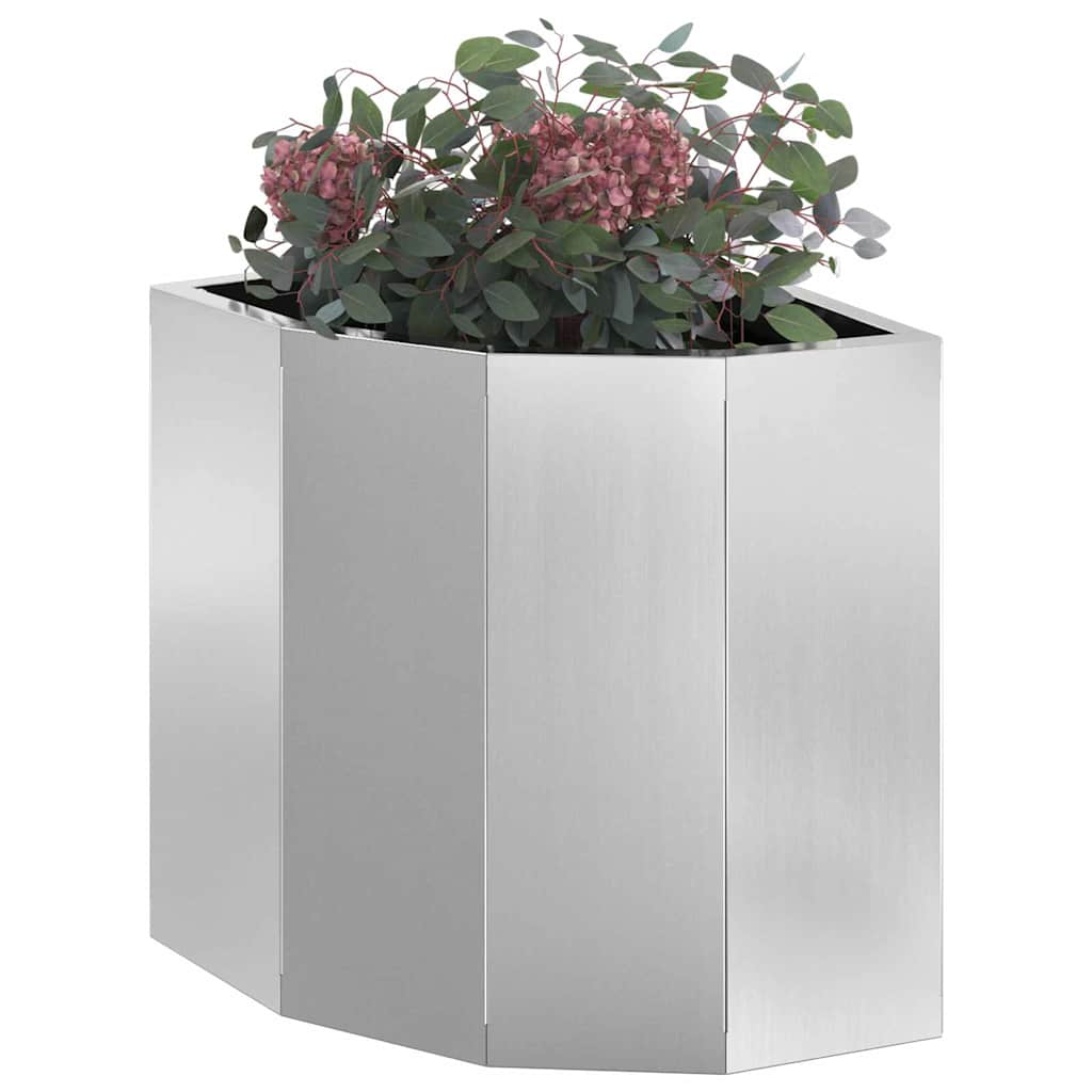 Hjørne Plantekasse Sølv 30 x 30 x 35 cm Galvaniseret stål