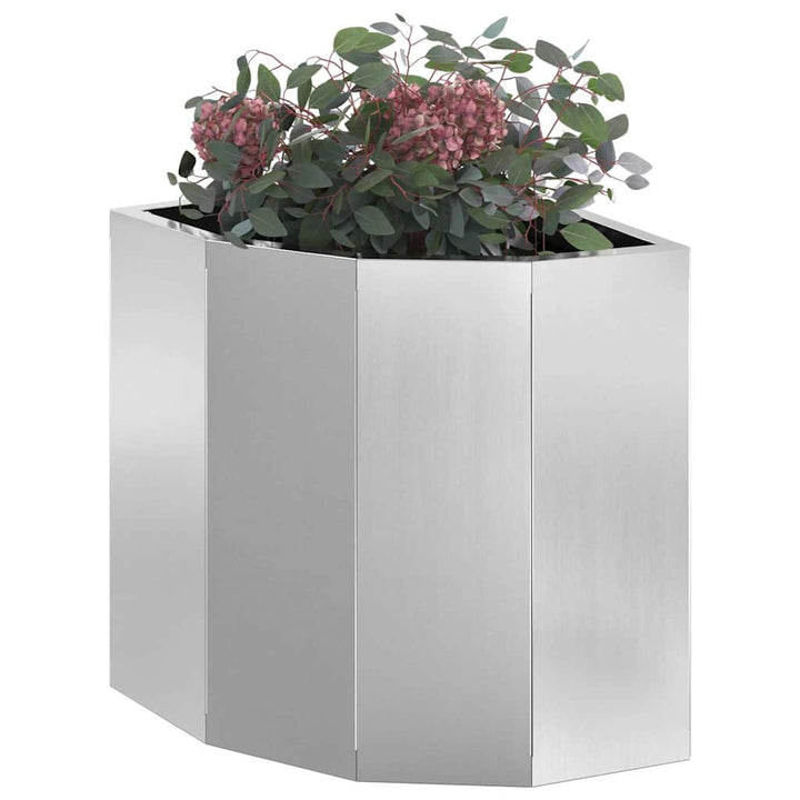 Hjørne Plantekasse Sølv 30 x 30 x 35 cm Galvaniseret stål