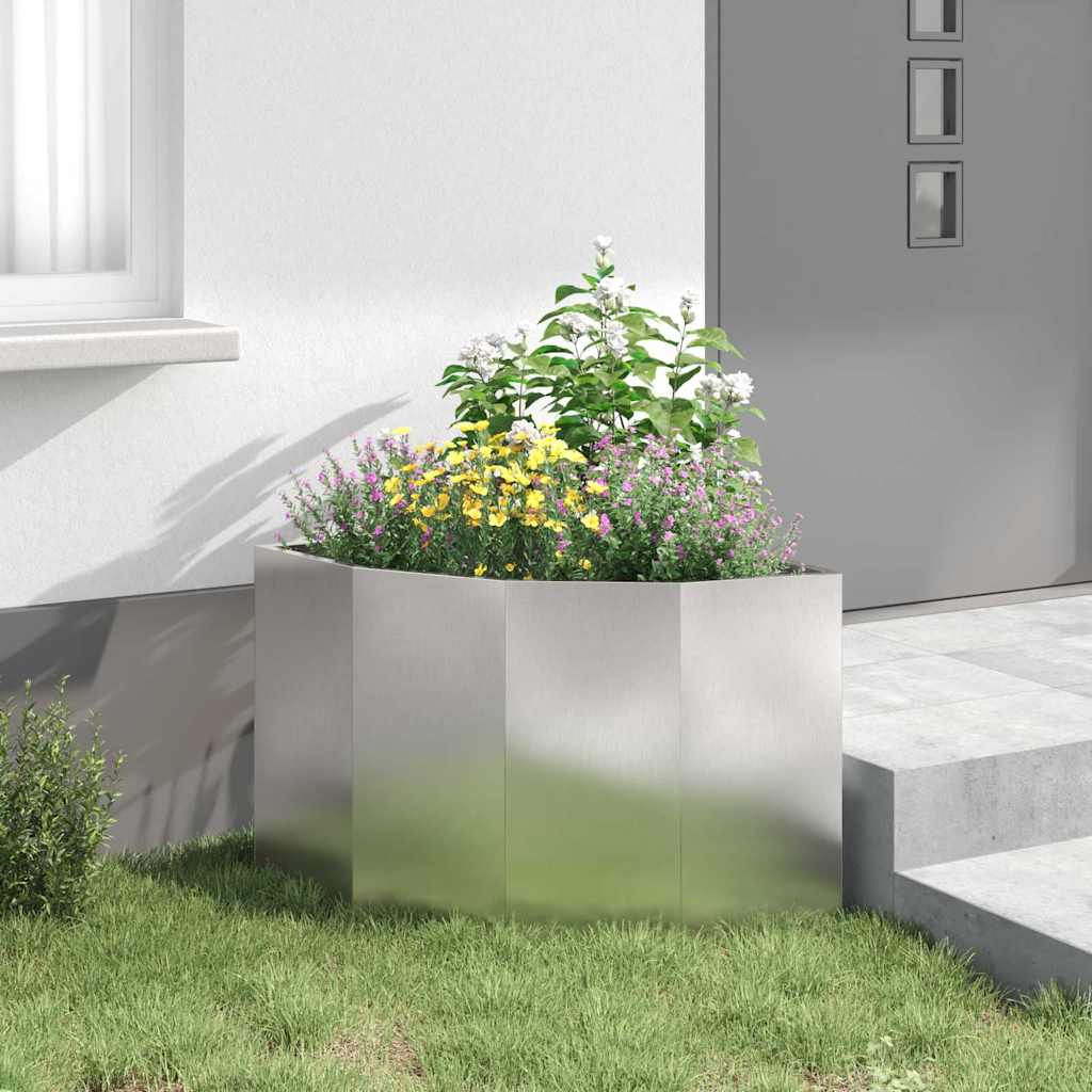 Hjørne Plantekasse Sølv 60 x 60 x 50 cm Rustfrit stål