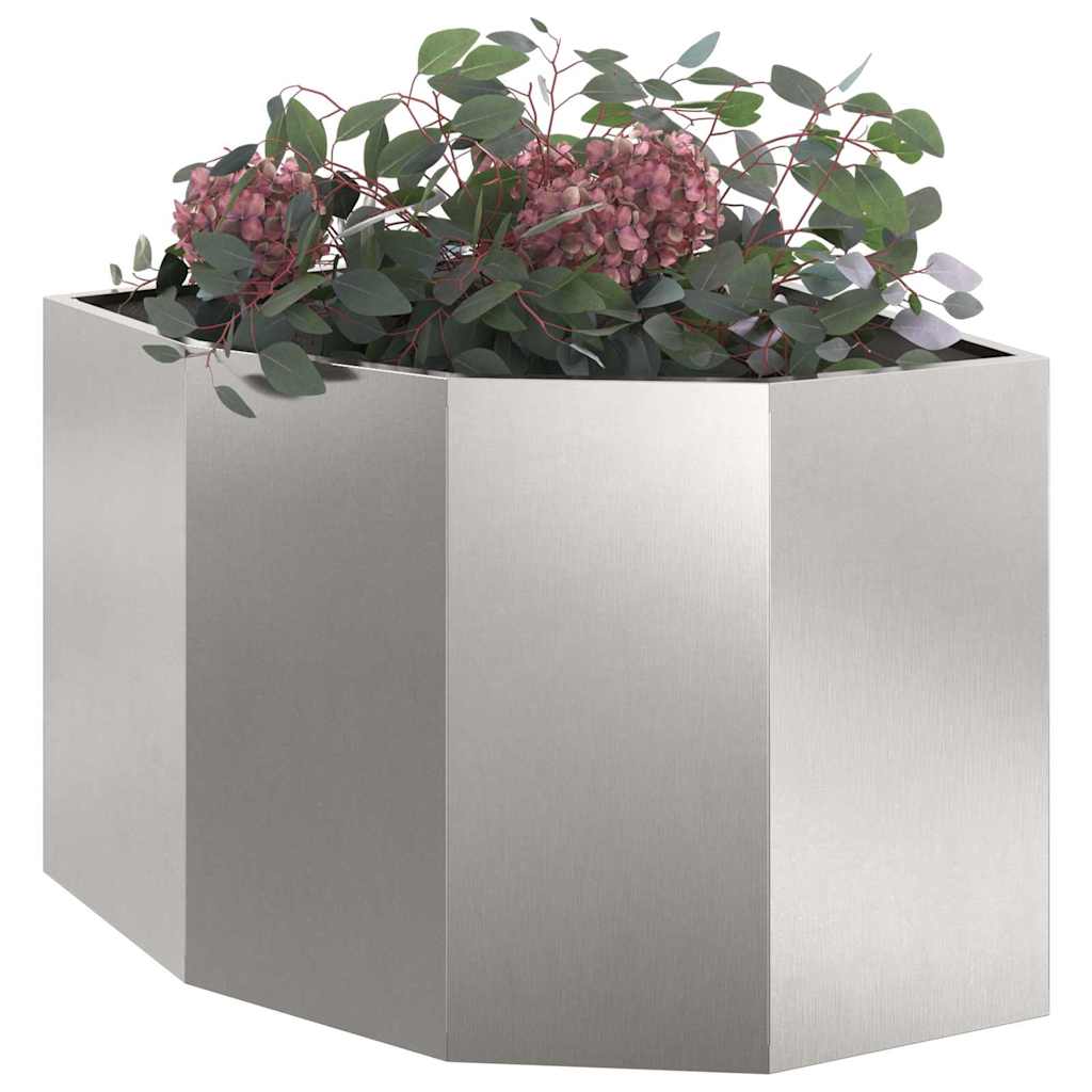 Hjørne Plantekasse Sølv 60 x 60 x 50 cm Rustfrit stål