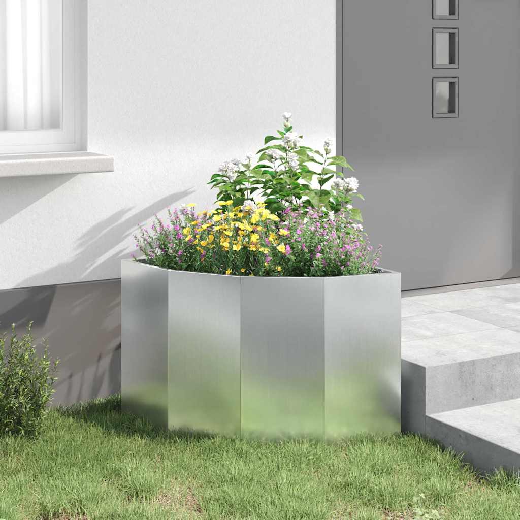 Hjørne Plantekasse Sølv 60 x 60 x 50 cm Galvaniseret stål