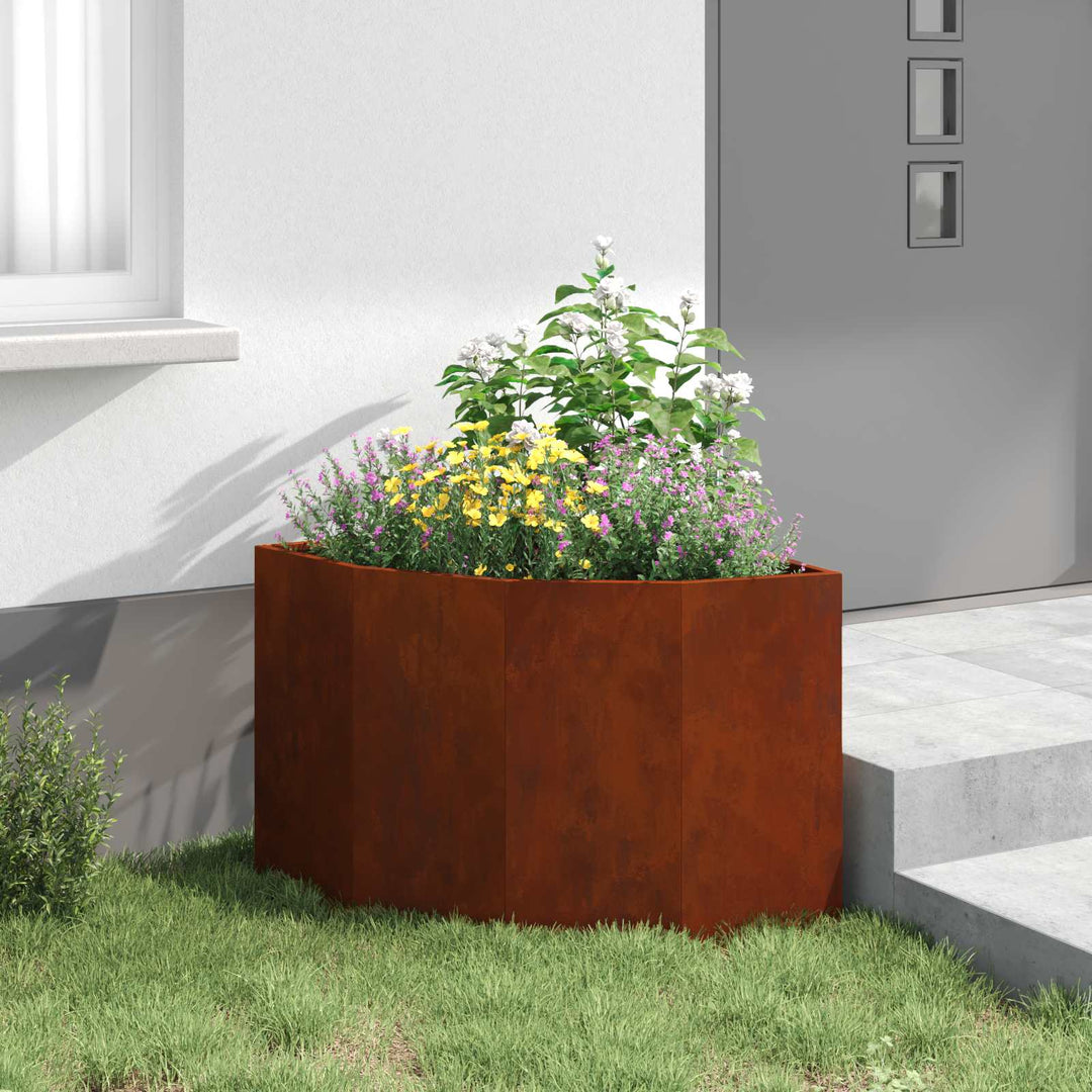 Hjørne Plantekasse Rusten 60 x 60 x 50 cm Forvitret stål