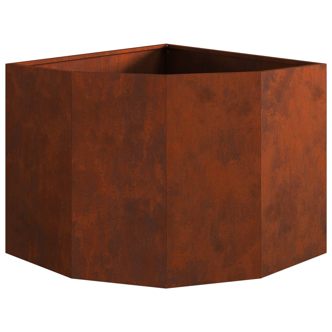 Hjørne Plantekasse Rusten 60 x 60 x 50 cm Forvitret stål