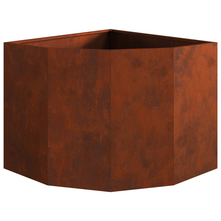 Hjørne Plantekasse Rusten 60 x 60 x 50 cm Forvitret stål