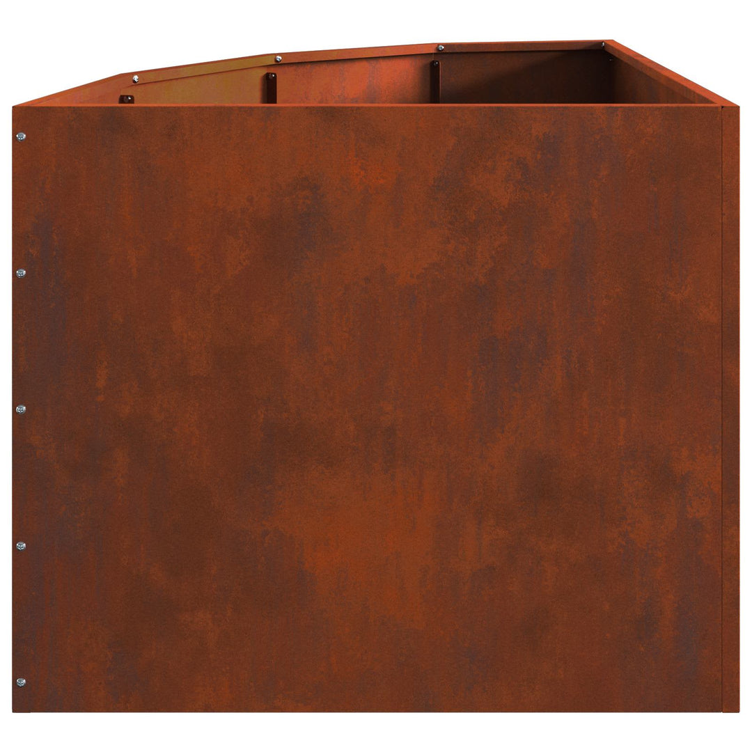 Hjørne Plantekasse Rusten 60 x 60 x 50 cm Forvitret stål