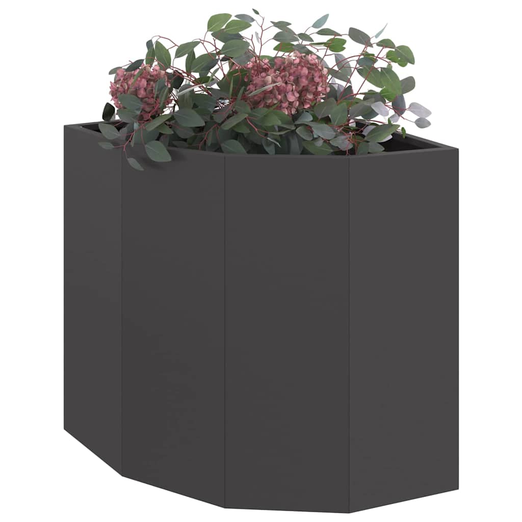 Hjørne Plantekasse Sort 45 x 45 x 50 cm Stål