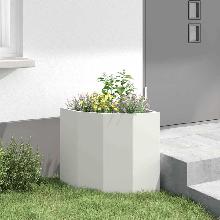Hjørne Plantekasse Hvid 45 x 45 x 50 cm Stål