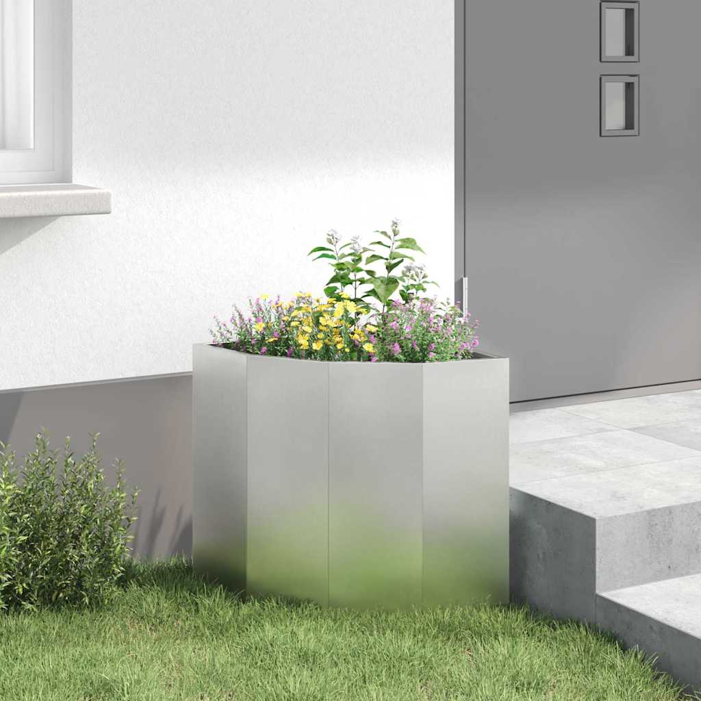 Hjørne Plantekasse Sølv 45 x 45 x 50 cm Rustfrit stål