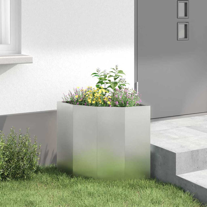 Hjørne Plantekasse Sølv 45 x 45 x 50 cm Rustfrit stål