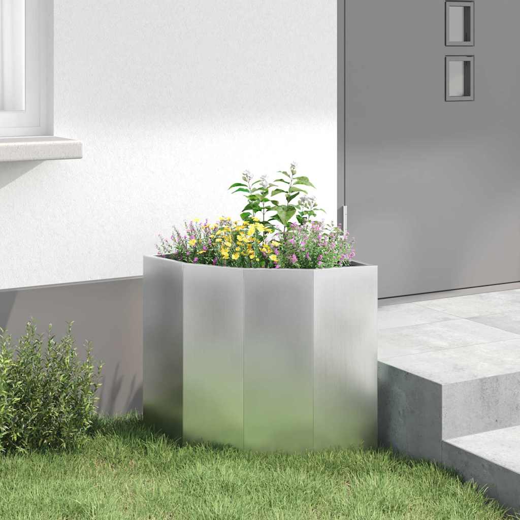 Hjørne Plantekasse Sølv 45 x 45 x 50 cm Galvaniseret stål