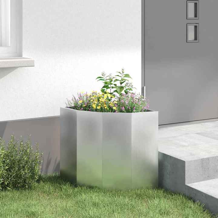 Hjørne Plantekasse Sølv 45 x 45 x 50 cm Galvaniseret stål