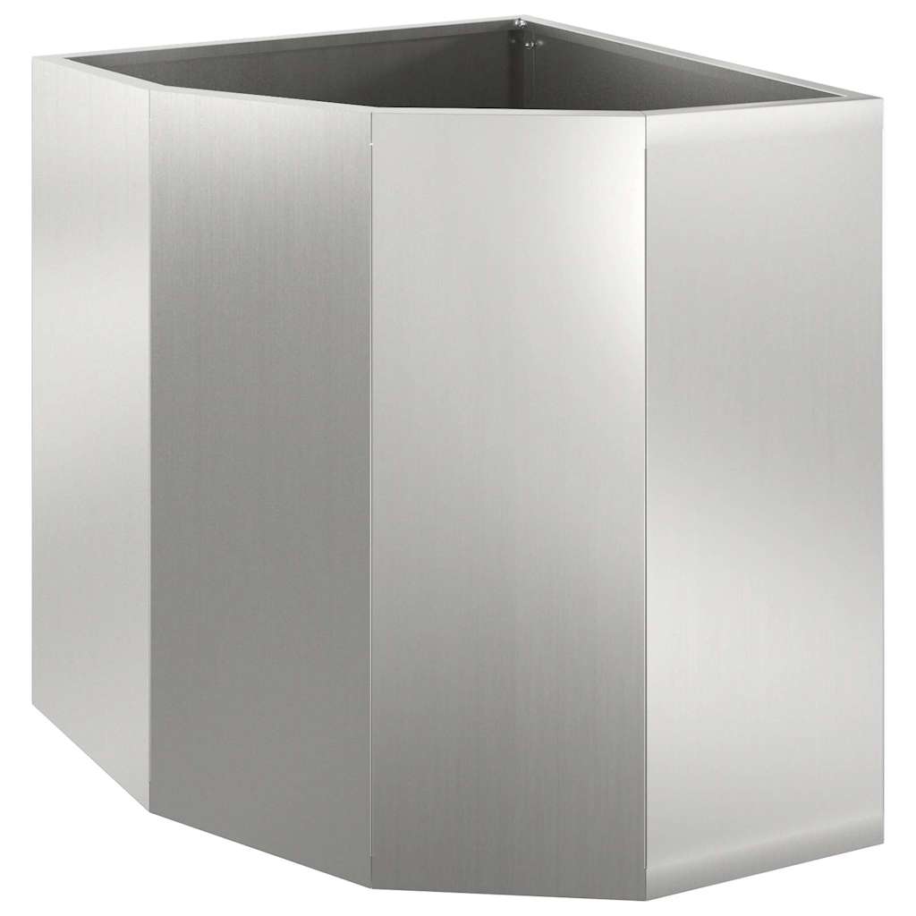 Hjørne Plantekasse Sølv 45 x 45 x 50 cm Galvaniseret stål