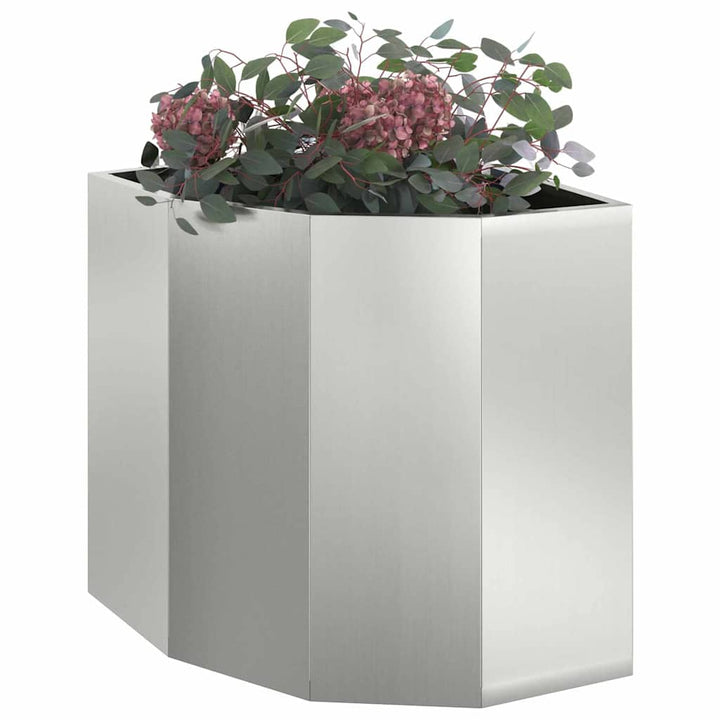 Hjørne Plantekasse Sølv 45 x 45 x 50 cm Galvaniseret stål