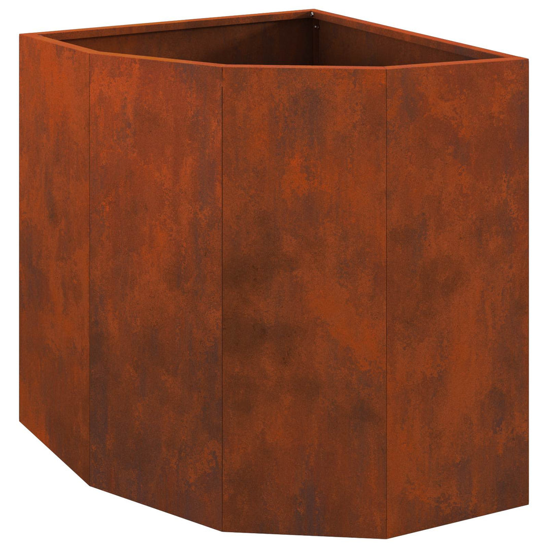 Hjørne Plantekasse Rusten 45 x 45 x 50 cm Forvitret stål