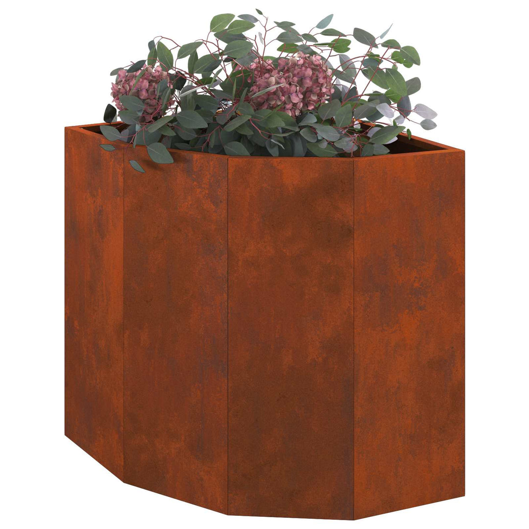 Hjørne Plantekasse Rusten 45 x 45 x 50 cm Forvitret stål