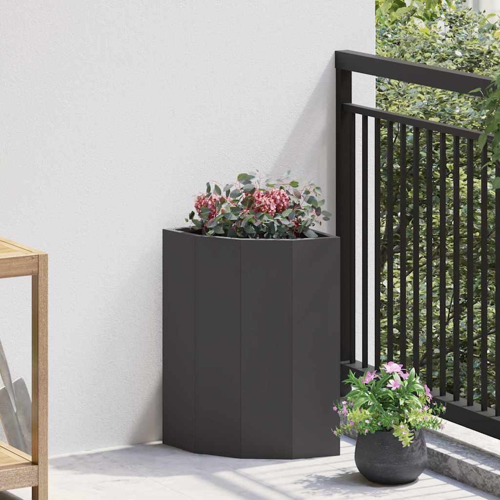 Hjørne Plantekasse Sort 30 x 30 x 50 cm Stål