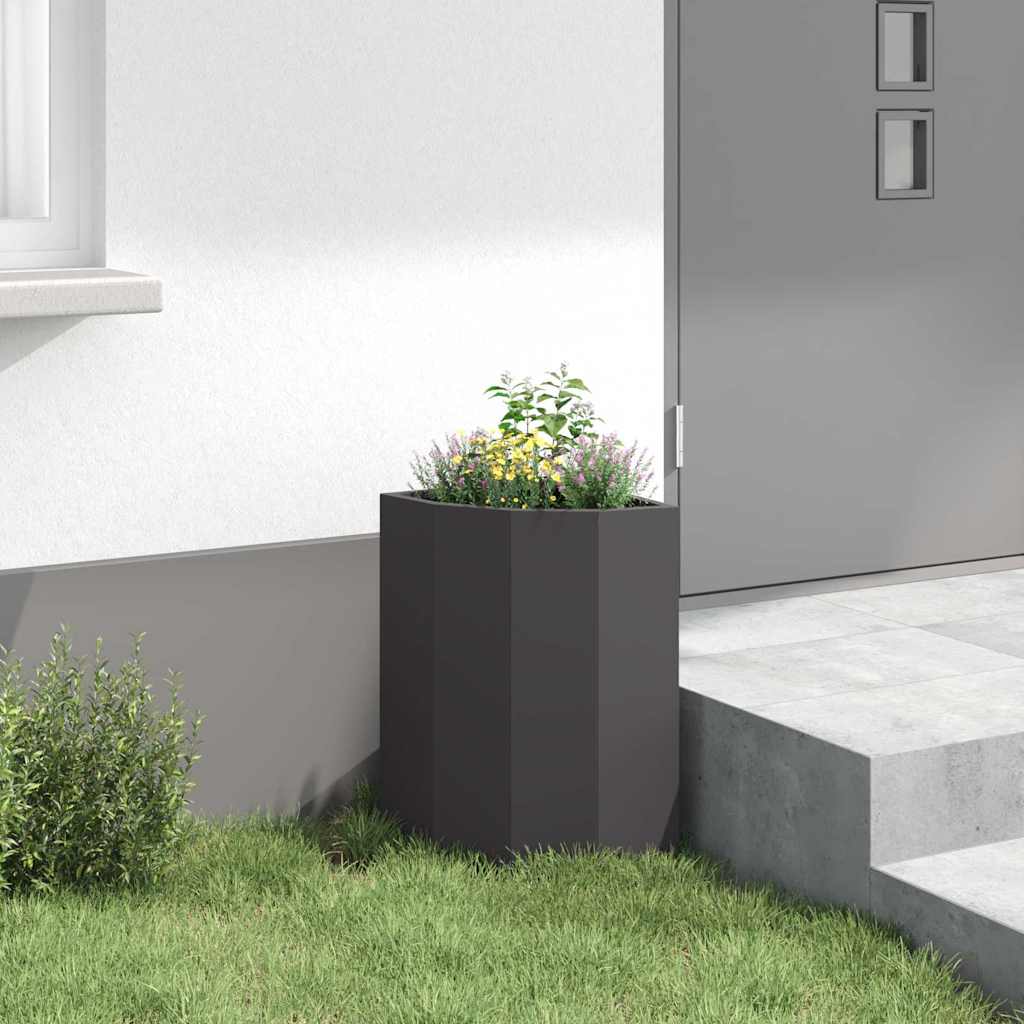 Hjørne Plantekasse Sort 30 x 30 x 50 cm Stål