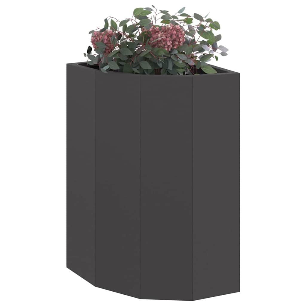 Hjørne Plantekasse Sort 30 x 30 x 50 cm Stål