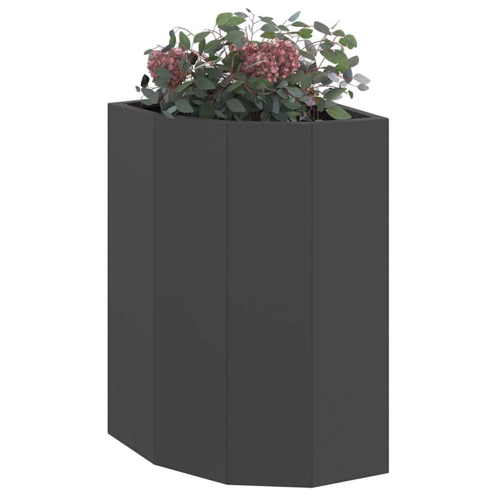 Hjørne Plantekasse Sort 30 x 30 x 50 cm Stål