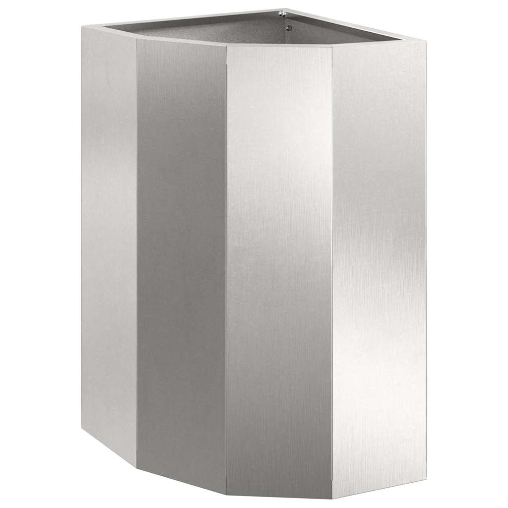 Hjørne Plantekasse Sølv 30 x 30 x 50 cm Rustfrit stål