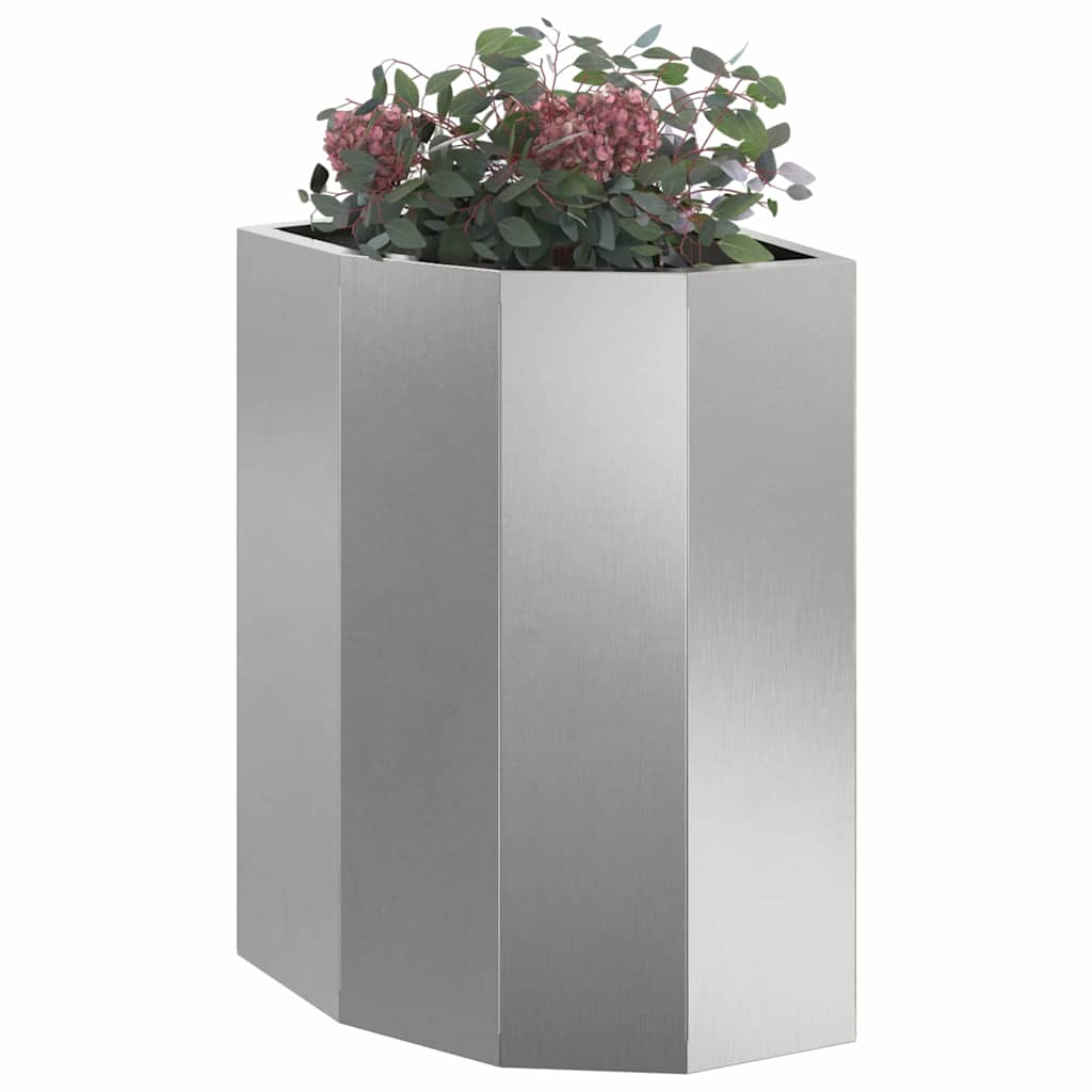 Hjørne Plantekasse Sølv 30 x 30 x 50 cm Rustfrit stål