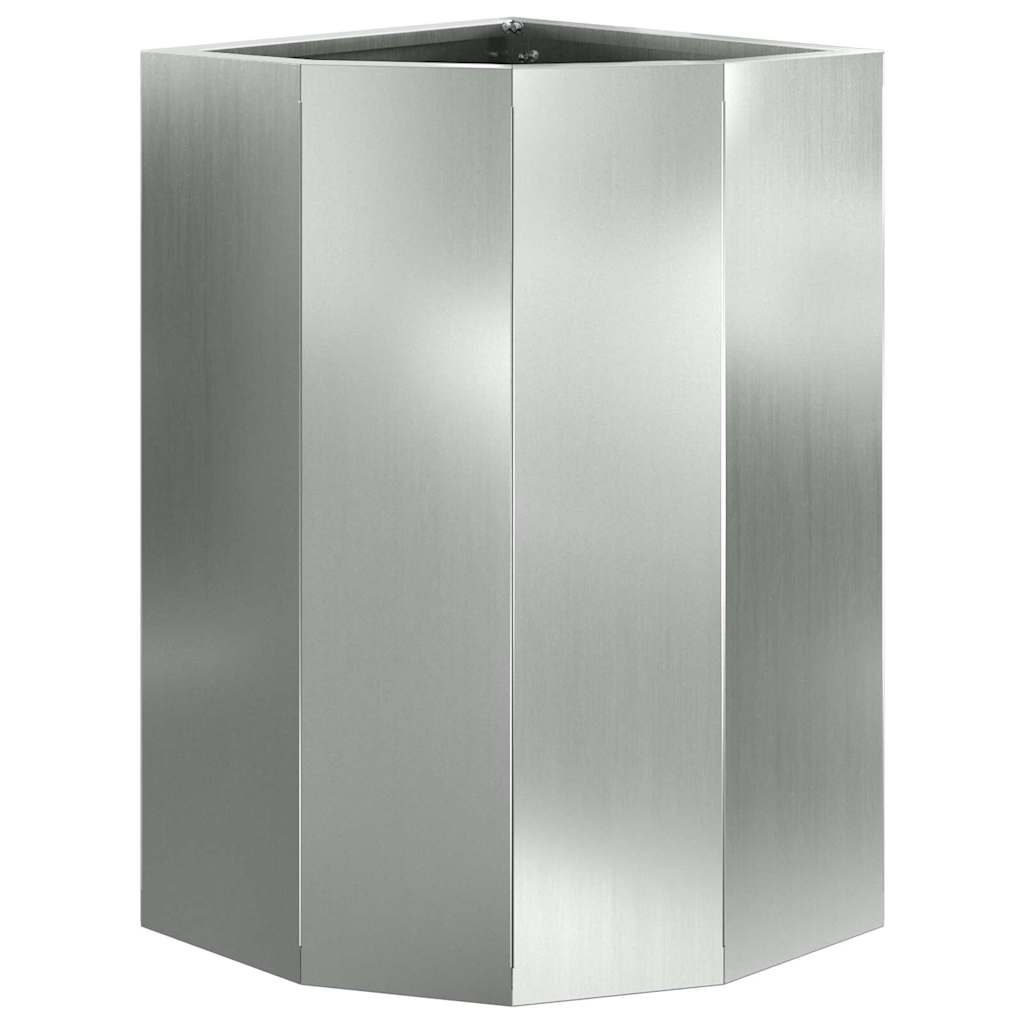Hjørne Plantekasse Sølv 30 x 30 x 50 cm Galvaniseret stål