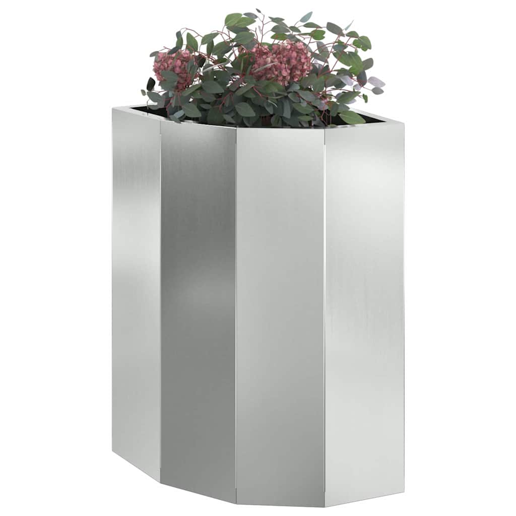 Hjørne Plantekasse Sølv 30 x 30 x 50 cm Galvaniseret stål