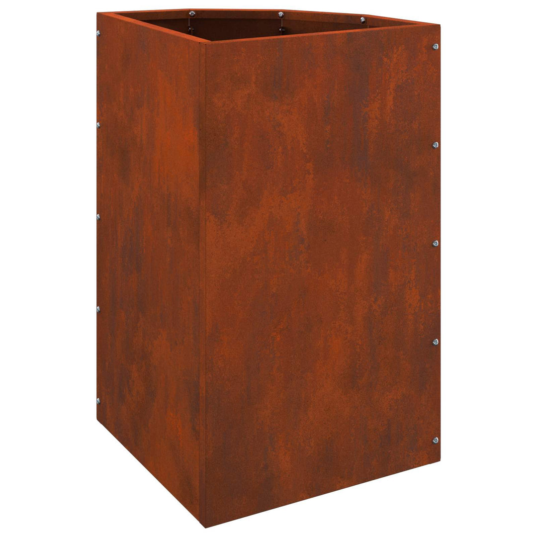 Hjørne Plantekasse Rusten 30 x 30 x 50 cm Forvitret stål
