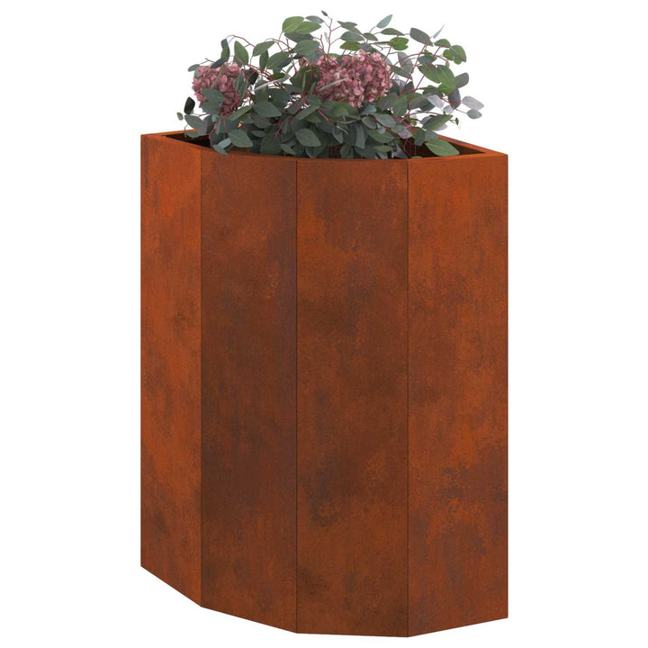 Hjørne Plantekasse Rusten 30 x 30 x 50 cm Forvitret stål