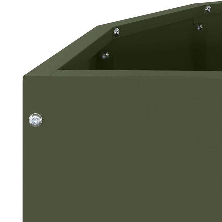 Plantekasse Oliven grøn 90 x 45 x 35 cm Stål