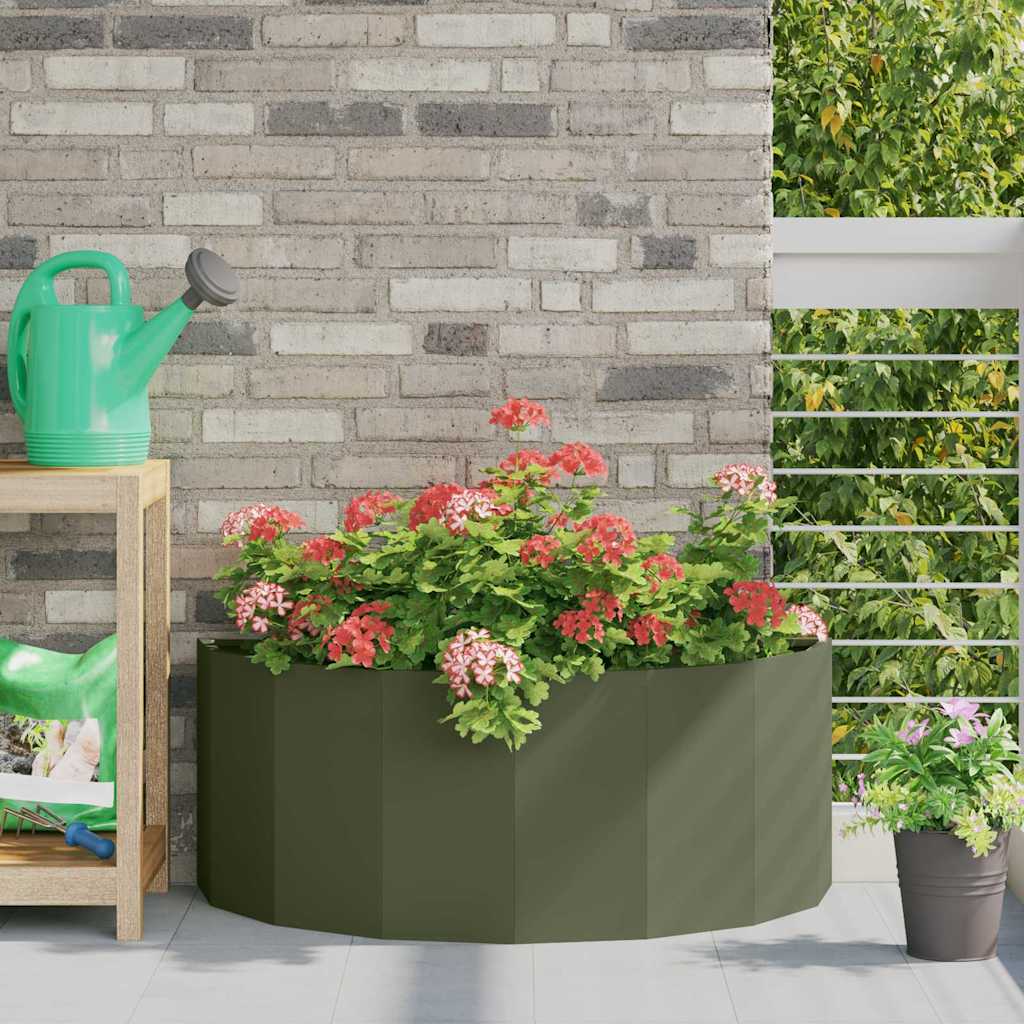Plantekasse Oliven grøn 90 x 45 x 35 cm Stål