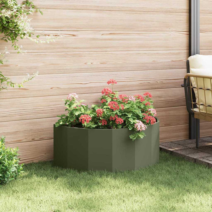 Plantekasse Oliven grøn 90 x 45 x 35 cm Stål