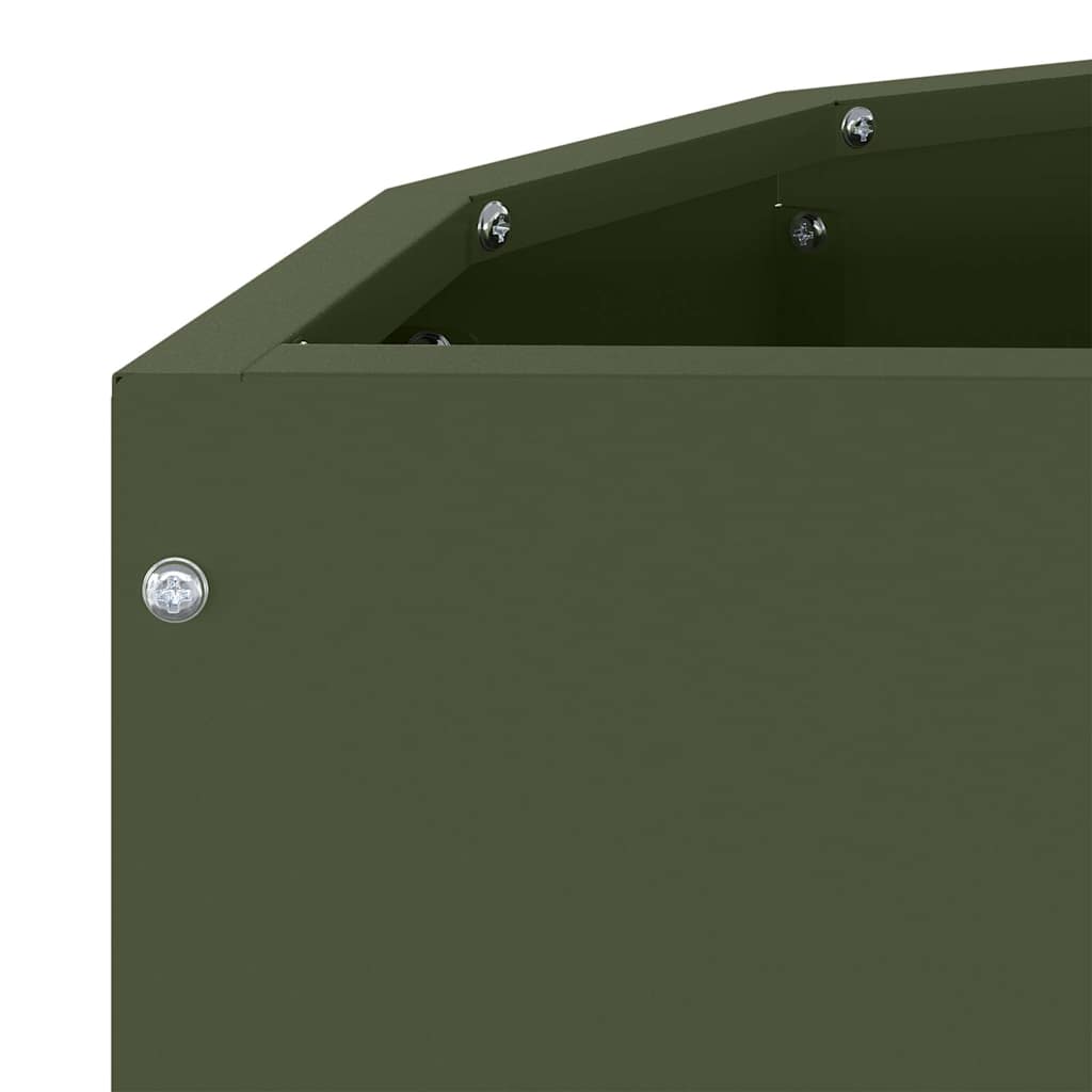 Plantekasse Oliven grøn 60 x 30 x 35 cm Stål