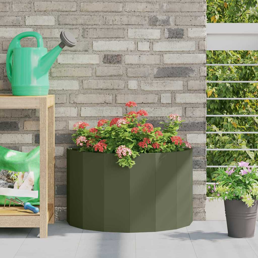 Plantekasse Oliven grøn 60 x 30 x 35 cm Stål