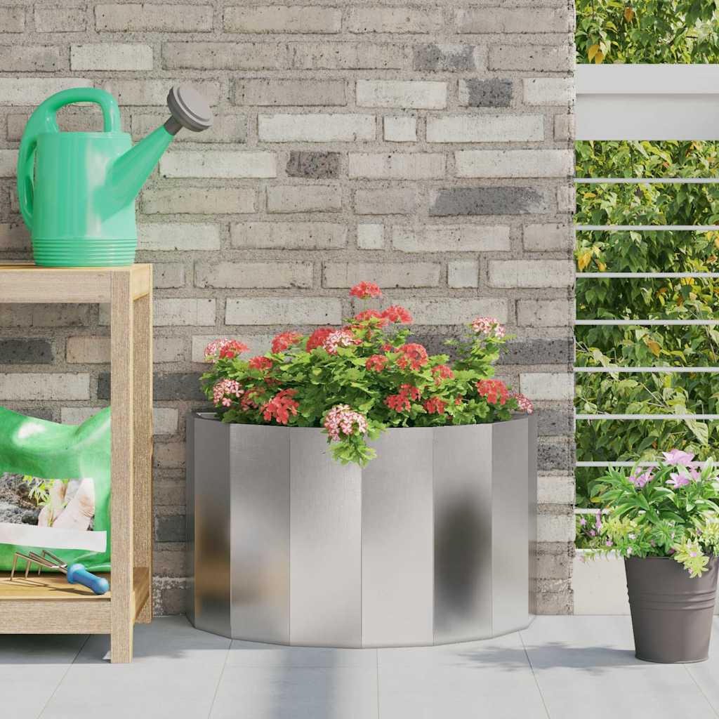 Plantekasse Sølv 60 x 30 x 35 cm Rustfrit stål