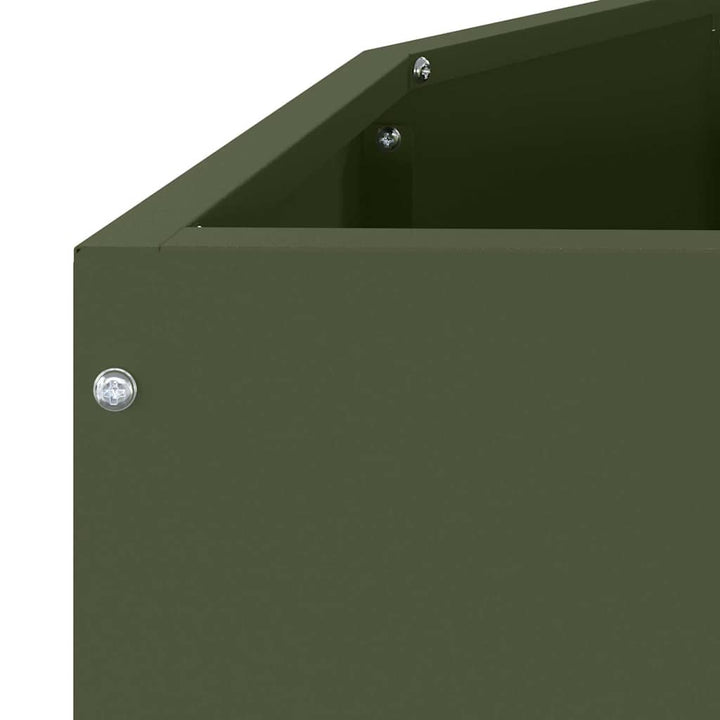 Plantekasse Oliven grøn 120 x 60 x 50 cm Stål