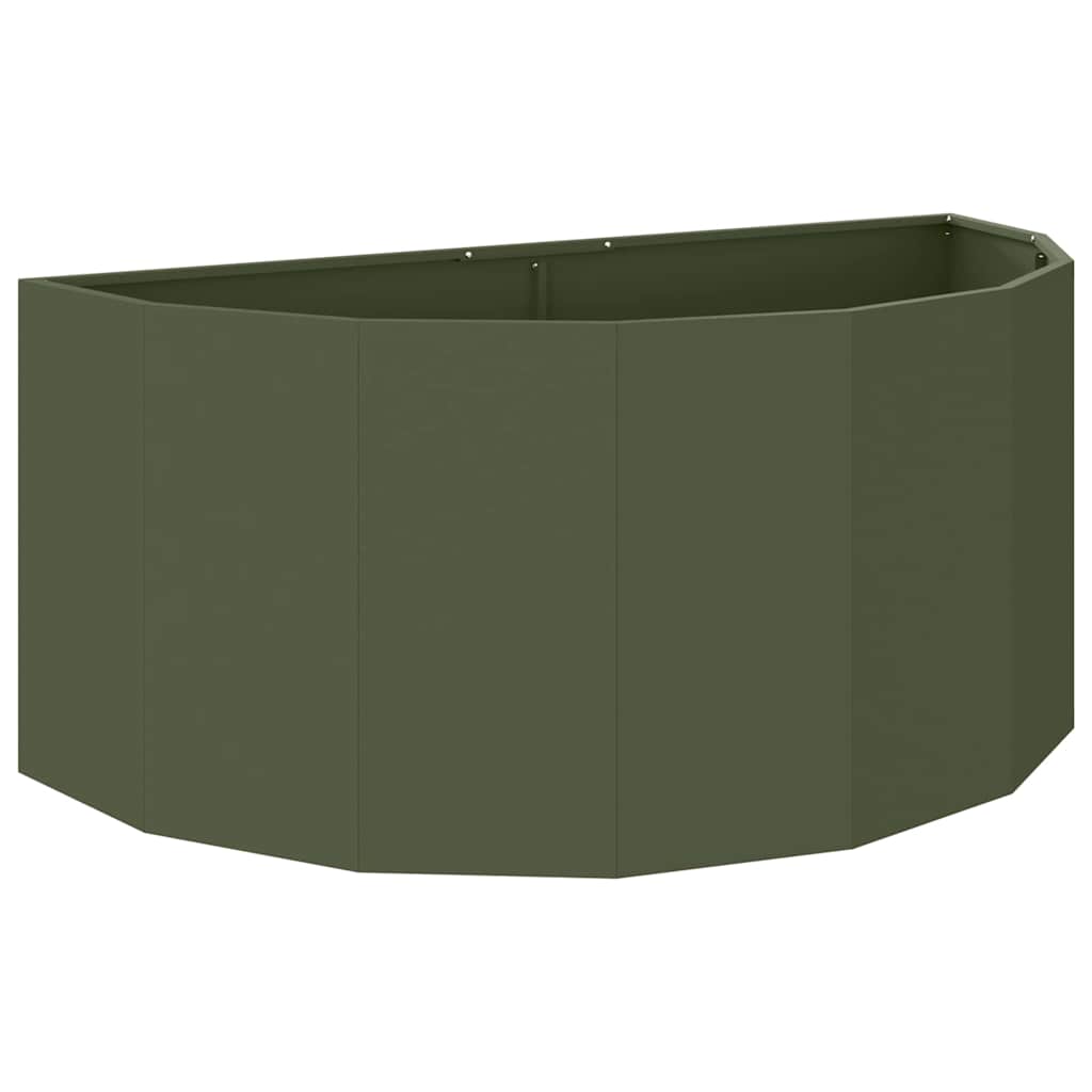 Plantekasse Oliven grøn 120 x 60 x 50 cm Stål