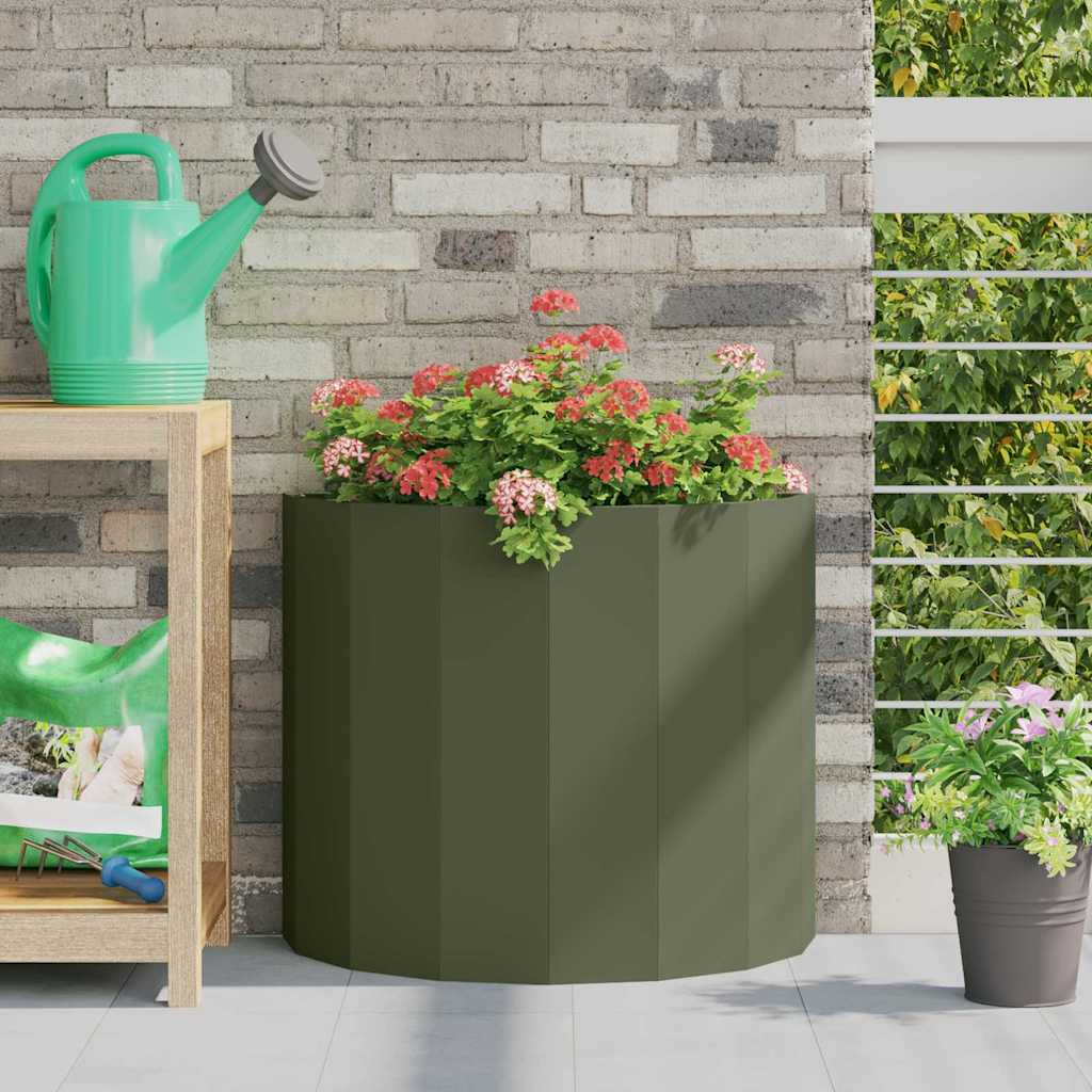 Plantekasse Oliven grøn 60 x 30 x 50 cm Stål