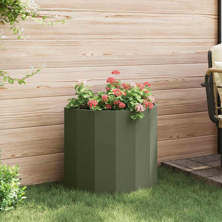 Plantekasse Oliven grøn 60 x 30 x 50 cm Stål
