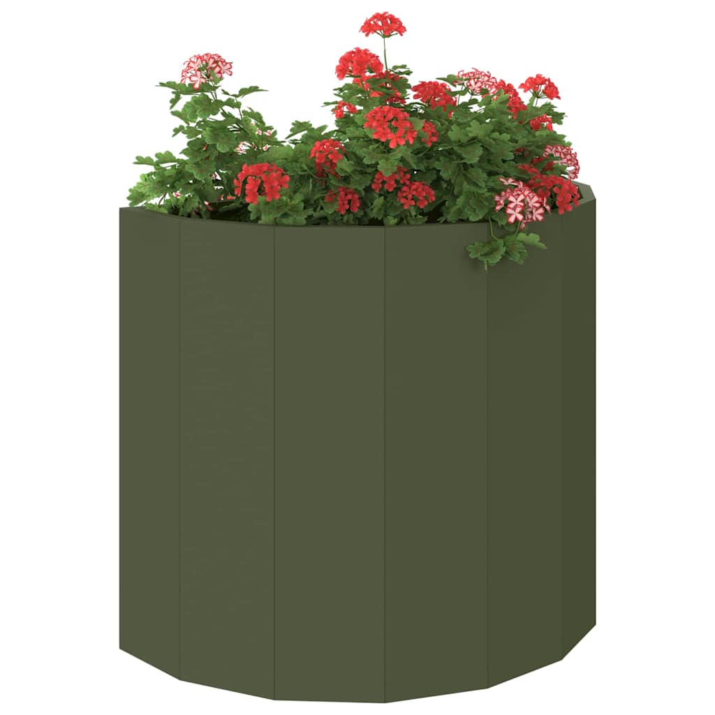 Plantekasse Oliven grøn 60 x 30 x 50 cm Stål