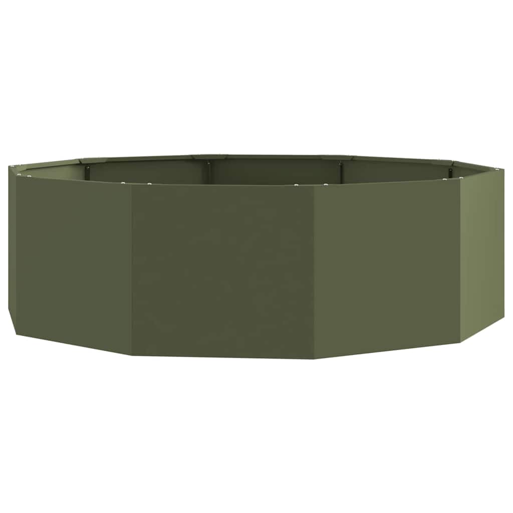 Plantekasse Oliven grøn 120 x 120 x 35 cm Stål
