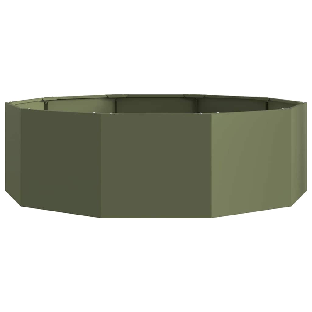 Plantekasse Oliven grøn 120 x 120 x 35 cm Stål