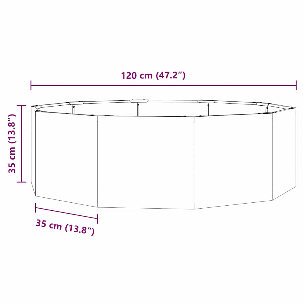 Plantekasse Oliven grøn 120 x 120 x 35 cm Stål