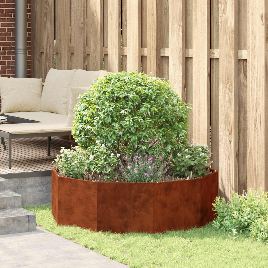 Plantekasse Rusten 120 x 120 x 35 cm Cortenstål