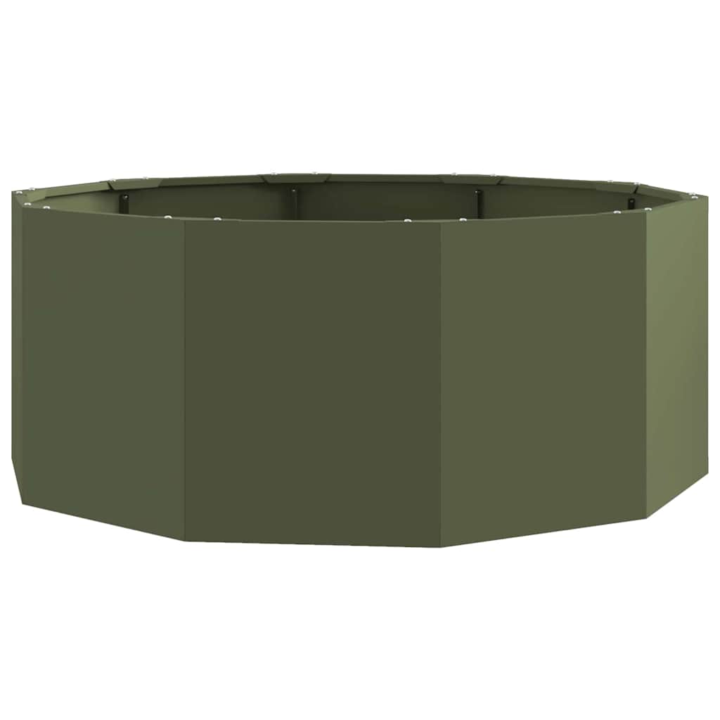 Plantekasse Oliven grøn 90 x 90 x 35 cm Stål
