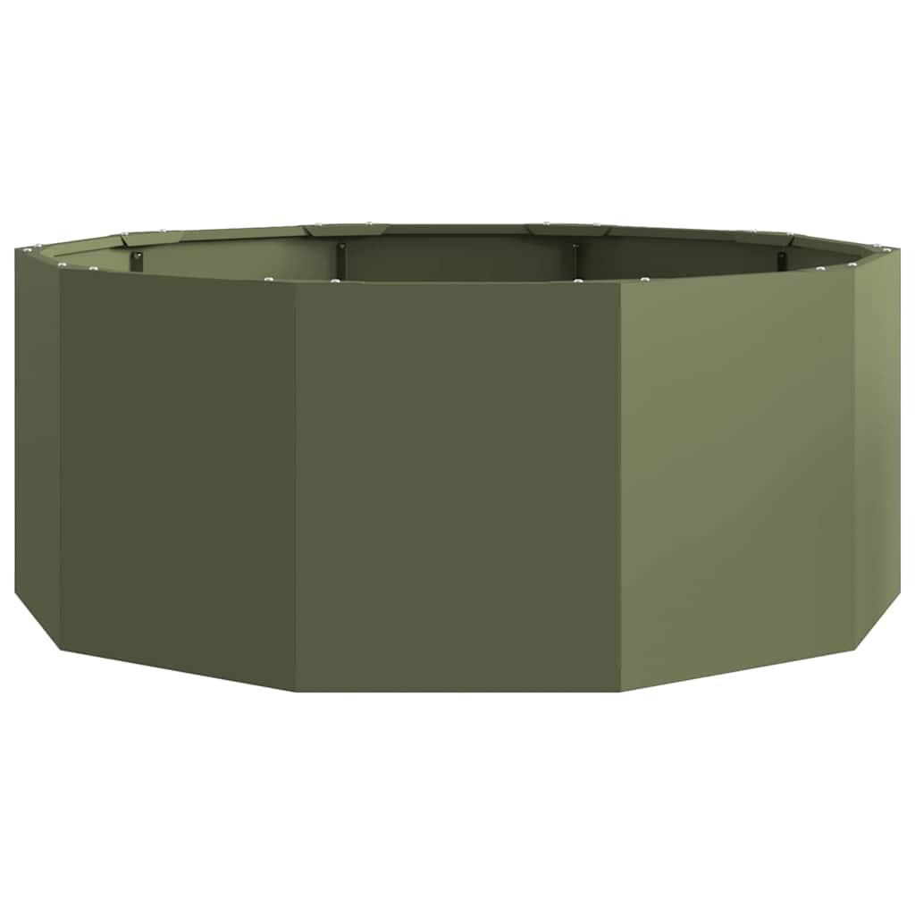 Plantekasse Oliven grøn 90 x 90 x 35 cm Stål