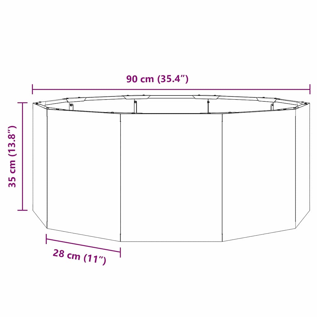 Plantekasse Oliven grøn 90 x 90 x 35 cm Stål