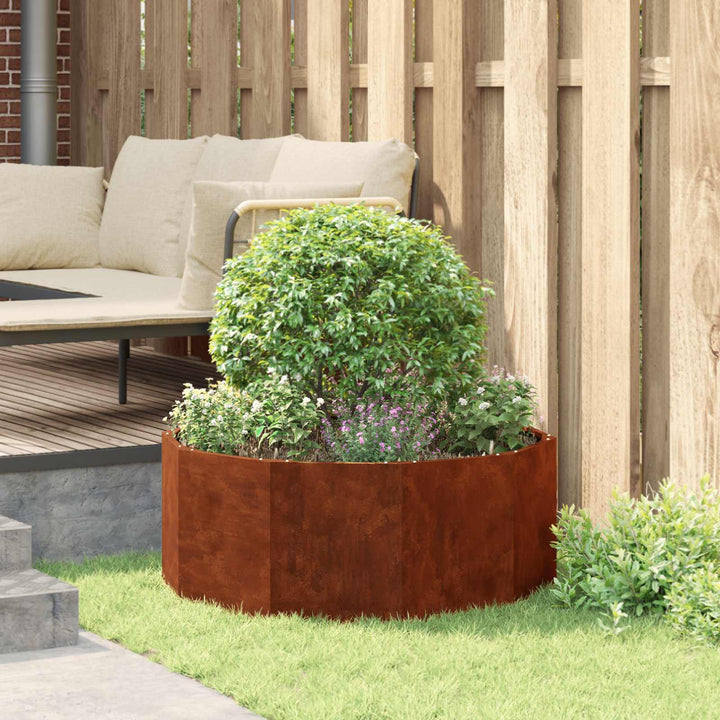Plantekasse Rusten 90 x 90 x 35 cm Cortenstål