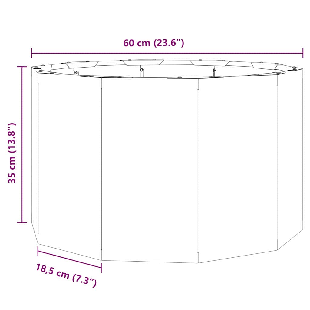Plantekasse Antracit 60 x 60 x 35 cm Stål